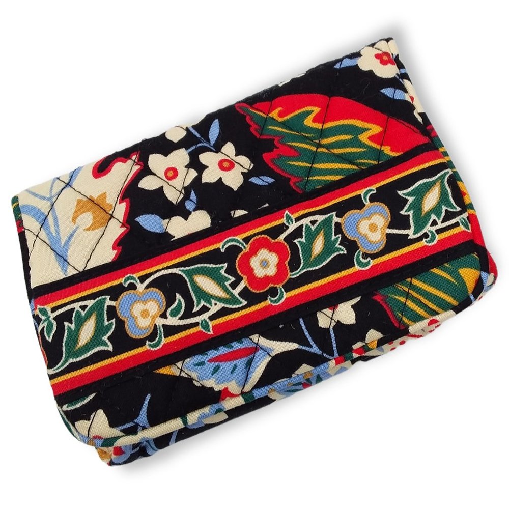 Vera Bradley One for the Money Quilted Wallet Versailles Print Dark Florals NWT